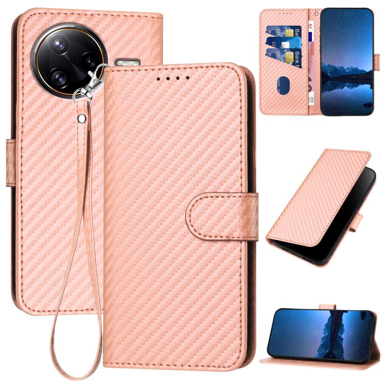 YX0070 Carbon Fiber Buckle Leather Phone Case with Lanyard, For Redmi K80 Pro / Xiaomi Poco F7 Ultra, For Redmi K80 / Xiaomi Poco F7 Pro, For Redmi Note 14 4G 164.84mm