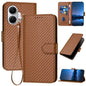 YX0070 Carbon Fiber Buckle Leather Phone Case with Lanyard, For Redmi 15 5G Global / 15 4G SEA 169.5mm, For Redmi 15 5G / 4G EU 171mm, For Redmi Turbo 4 Pro / Poco F7