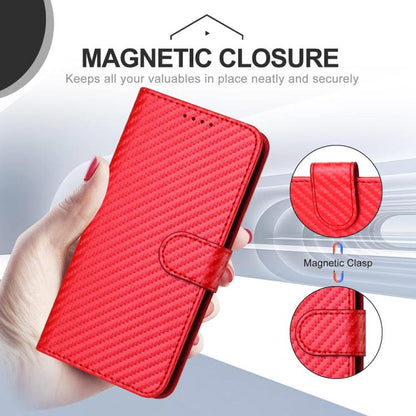 YX0070 Carbon Fiber Buckle Leather Phone Case with Lanyard, For Redmi 15 5G / 4G EU 171mm, For Redmi Turbo 4 Pro / Xiaomi Poco F7, For Redmi A5 4G 171.7mm / Xiaomi Poco C71