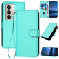 YX0070 Carbon Fiber Buckle Leather Phone Case with Lanyard, For Redmi 15 5G Global / 15 4G SEA 169.5mm, For Redmi 15 5G / 4G EU 171mm, For Redmi Turbo 4 Pro / Poco F7