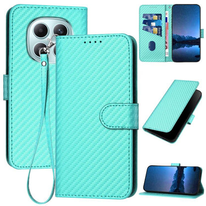 YX0070 Carbon Fiber Buckle Leather Phone Case with Lanyard, For Redmi Note 15 4G Global 164mm, For Redmi K90 / Xiaomi Poco F8 Pro 5G, For Redmi 15 5G Global / 15 4G SEA 169.5mm