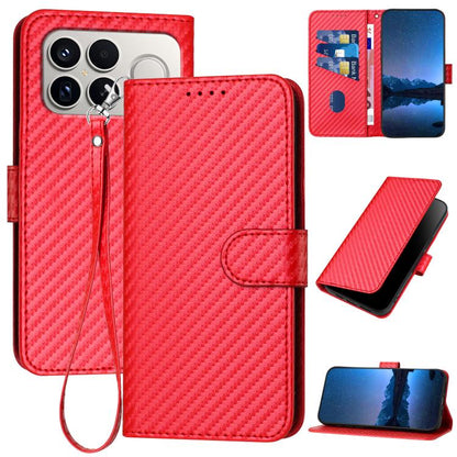 YX0070 Carbon Fiber Buckle Leather Phone Case with Lanyard, For Redmi Note 15 4G / 5G 164mm / Poco M8 5G, For Redmi K90 Pro Max / Poco F8 Ultra, For Redmi K90 / Poco F8 Pro 5G