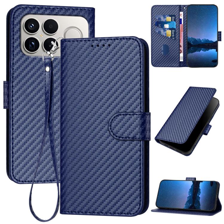 YX0070 Carbon Fiber Buckle Leather Phone Case with Lanyard, For Redmi Note 15 4G / 5G 164mm / Poco M8 5G, For Redmi K90 Pro Max / Poco F8 Ultra, For Redmi K90 / Poco F8 Pro 5G