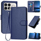 YX0070 Carbon Fiber Buckle Leather Phone Case with Lanyard, For Redmi Note 15 4G / 5G 164mm / Poco M8 5G, For Redmi K90 Pro Max / Poco F8 Ultra, For Redmi K90 / Poco F8 Pro 5G