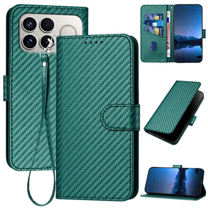 YX0070 Carbon Fiber Buckle Leather Phone Case with Lanyard, For Redmi Note 15 4G / 5G 164mm / Poco M8 5G, For Redmi K90 Pro Max / Poco F8 Ultra, For Redmi K90 / Poco F8 Pro 5G