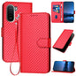 YX0070 Carbon Fiber Buckle Leather Phone Case with Lanyard, For Redmi A7 Pro 4G / 5G 171mm / Poco C85x 5G, For Redmi Turbo 5 Max / Poco X8 Pro Max, For Redmi Turbo 5 5G / Poco X8 Pro 5G