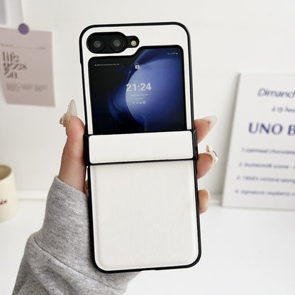 Three-piece Set Morandi Solid Color Leather Texture Phone Case, For Samsung Galaxy Z Flip6 / Flip7 FE