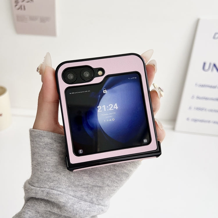 Three-piece Set Morandi Solid Color Leather Texture Phone Case, For Samsung Galaxy Z Flip6 / Flip7 FE