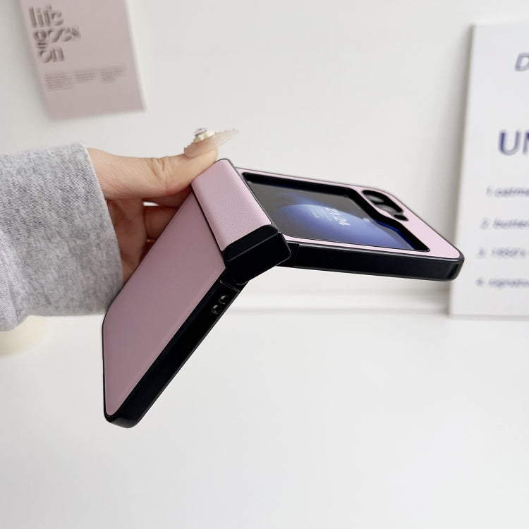 Three-piece Set Morandi Solid Color Leather Texture Phone Case, For Samsung Galaxy Z Flip6 / Flip7 FE