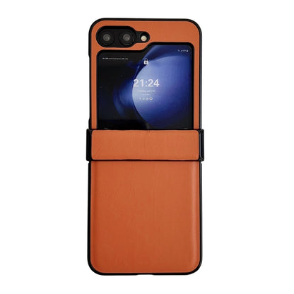 Three-piece Set Morandi Solid Color Leather Texture Phone Case, For Samsung Galaxy Z Flip6 / Flip7 FE