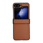 Three-piece Set Morandi Solid Color Leather Texture Phone Case, For Samsung Galaxy Z Flip6 / Flip7 FE