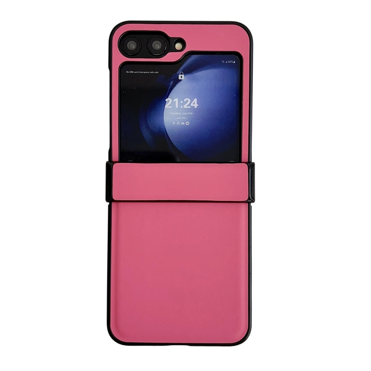 Three-piece Set Morandi Solid Color Leather Texture Phone Case, For Samsung Galaxy Z Flip6 / Flip7 FE