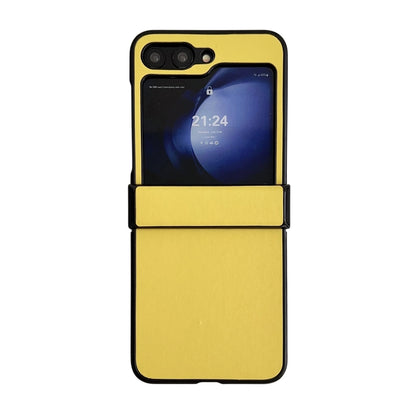 Three-piece Set Morandi Solid Color Leather Texture Phone Case, For Samsung Galaxy Z Flip6 / Flip7 FE