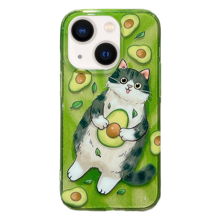 Illustration Graffiti Cat Pattern Double Layer LMD Phone Case, For iPhone 15 Pro Max, For iPhone 15 Pro, For iPhone 15, For iPhone 14, For iPhone 14 Pro, For iPhone 14 Pro Max, For iPhone 13