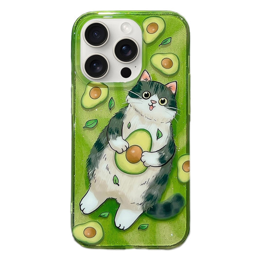 Illustration Graffiti Cat Pattern Double Layer LMD Phone Case, For iPhone 15 Pro Max, For iPhone 15 Pro, For iPhone 15, For iPhone 14, For iPhone 14 Pro, For iPhone 14 Pro Max, For iPhone 13