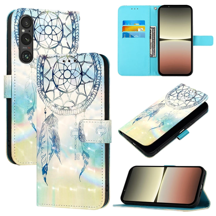 3D Painting Horizontal Flip Leather Phone Case, For Sony Xperia 5 VI, For Sony Xperia 5 V, For Sony Xperia 1 V