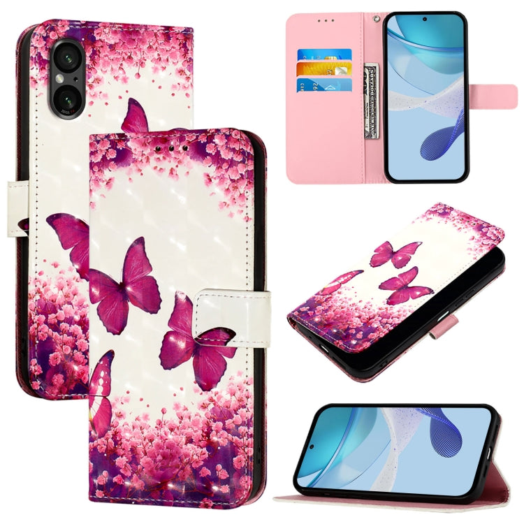 3D Painting Horizontal Flip Leather Phone Case, For Sony Xperia 5 VI, For Sony Xperia 5 V, For Sony Xperia 1 V