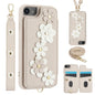 Crossbody Flower Pattern Leather Phone Case, For iPhone SE 2022 / SE 2020, For iPhone 13 Pro Max, For iPhone 13 Pro, For iPhone 12 / 12 Pro