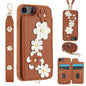 Crossbody Flower Pattern Leather Phone Case, For iPhone SE 2022 / SE 2020, For iPhone 13 Pro Max, For iPhone 13 Pro, For iPhone 12 / 12 Pro