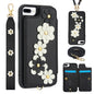 Crossbody Flower Pattern Leather Phone Case