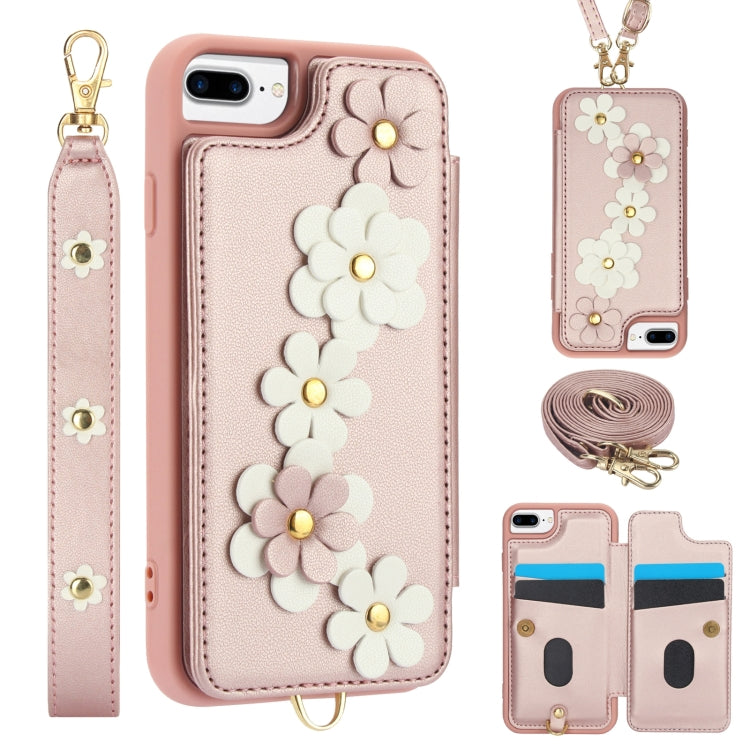 Crossbody Flower Pattern Leather Phone Case