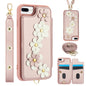 Crossbody Flower Pattern Leather Phone Case