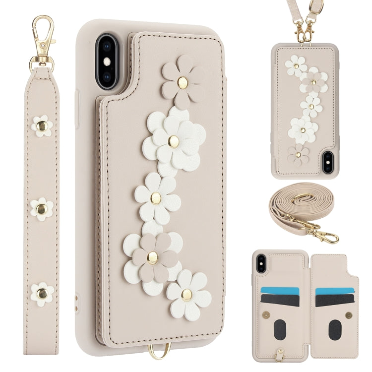 Crossbody Flower Pattern Leather Phone Case