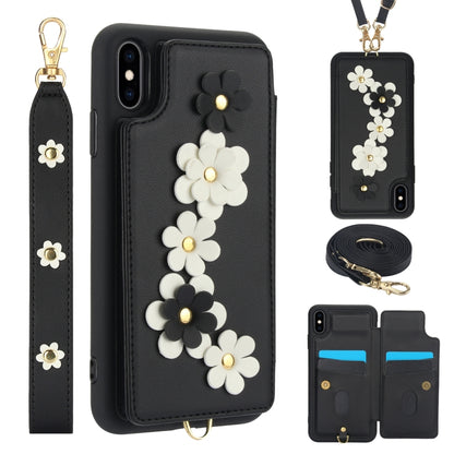 Crossbody Flower Pattern Leather Phone Case