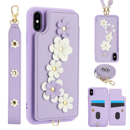 Crossbody Flower Pattern Leather Phone Case