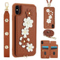 Crossbody Flower Pattern Leather Phone Case