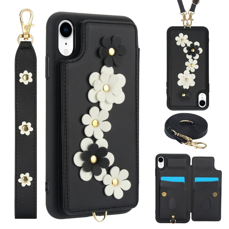Crossbody Flower Pattern Leather Phone Case