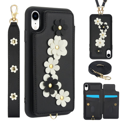 Crossbody Flower Pattern Leather Phone Case