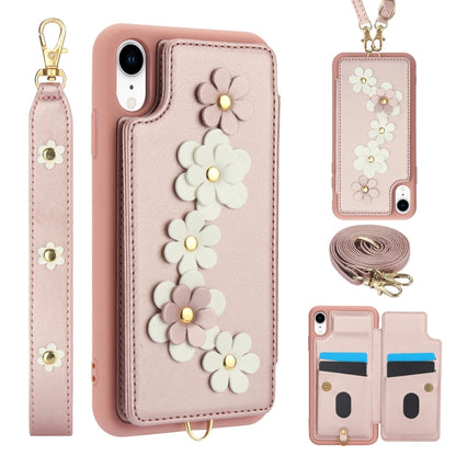 Crossbody Flower Pattern Leather Phone Case