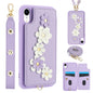 Crossbody Flower Pattern Leather Phone Case