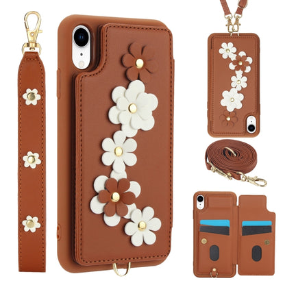 Crossbody Flower Pattern Leather Phone Case