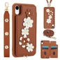 Crossbody Flower Pattern Leather Phone Case