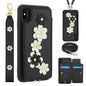 Crossbody Flower Pattern Leather Phone Case