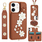 Crossbody Flower Pattern Leather Phone Case, For iPhone 12 Pro Max, For iPhone 11 Pro Max, For iPhone 11, For iPhone 11 Pro
