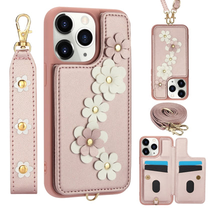 Crossbody Flower Pattern Leather Phone Case, For iPhone 12 Pro Max, For iPhone 11 Pro Max, For iPhone 11, For iPhone 11 Pro