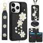 Crossbody Flower Pattern Leather Phone Case, For iPhone 12 Pro Max, For iPhone 11 Pro Max, For iPhone 11, For iPhone 11 Pro
