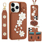 Crossbody Flower Pattern Leather Phone Case, For iPhone 12 Pro Max, For iPhone 11 Pro Max, For iPhone 11, For iPhone 11 Pro