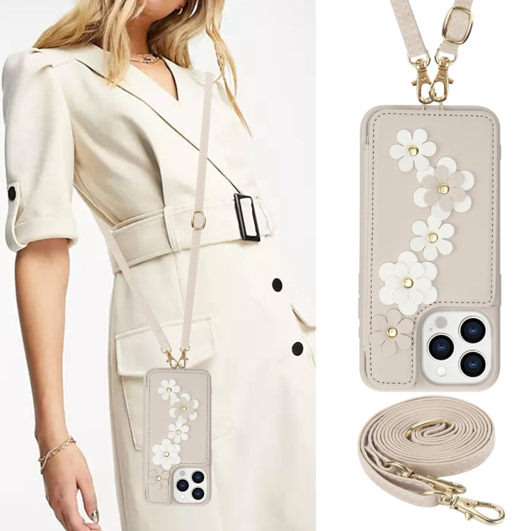 Crossbody Flower Pattern Leather Phone Case, For iPhone 12 Pro Max, For iPhone 11 Pro Max, For iPhone 11, For iPhone 11 Pro