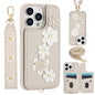 Crossbody Flower Pattern Leather Phone Case, For iPhone 12 Pro Max, For iPhone 11 Pro Max, For iPhone 11, For iPhone 11 Pro