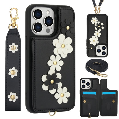 Crossbody Flower Pattern Leather Phone Case, For iPhone 12 Pro Max, For iPhone 11 Pro Max, For iPhone 11, For iPhone 11 Pro