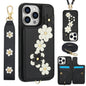 Crossbody Flower Pattern Leather Phone Case, For iPhone 12 Pro Max, For iPhone 11 Pro Max, For iPhone 11, For iPhone 11 Pro