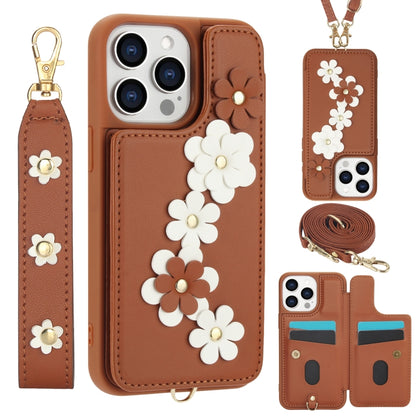 Crossbody Flower Pattern Leather Phone Case, For iPhone 12 Pro Max, For iPhone 11 Pro Max, For iPhone 11, For iPhone 11 Pro