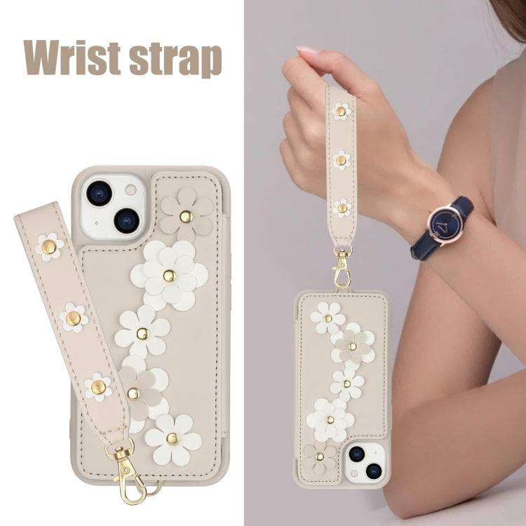 Crossbody Flower Pattern Leather Phone Case, For iPhone 15, For iPhone 14 / 13, For iPhone 14 Pro, For iPhone 14 Pro Max