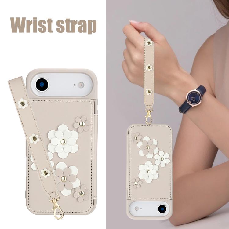 Crossbody Flower Pattern Leather Phone Case, For iPhone Air, For iPhone 15 Pro Max, For iPhone 15 Pro, For iPhone 15 Plus / 14 Plus