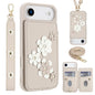Crossbody Flower Pattern Leather Phone Case, For iPhone Air, For iPhone 15 Pro Max, For iPhone 15 Pro, For iPhone 15 Plus / 14 Plus