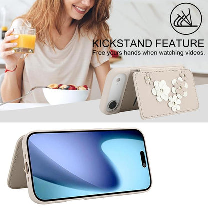 Crossbody Flower Pattern Leather Phone Case, For iPhone Air, For iPhone 15 Pro Max, For iPhone 15 Pro, For iPhone 15 Plus / 14 Plus